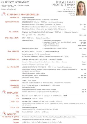 CV Architecte HMONP