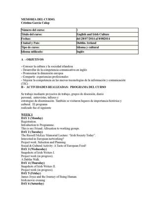 Memoria Del Curso.Cristina Garcia Calap