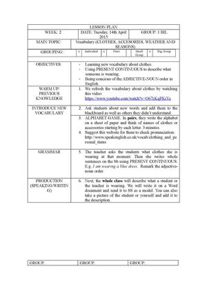 1 ESO W2 S1 CLOTHES AND WEATHER