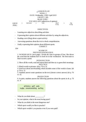 1 ESO W3 S23 ADJECTIVES OF DESCRIPTION