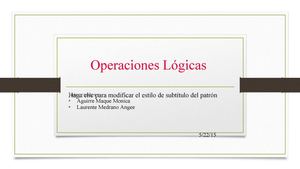 Operaciones Lógicas