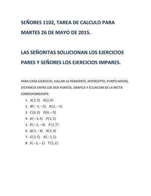 Señores 1102, Tarea Para Martes 26 De Mayo De 2015