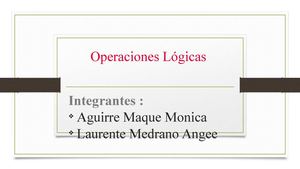 Operaciones Lógicas