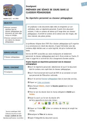 03 - Préparer Une Séance De Cours Dans Le Classeur Pédagogique
