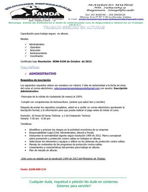 Niveles Curso Trabajo Seguro En Alturas Panda