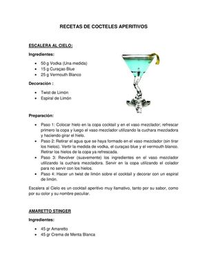 Recetas De Cocteles Aperitivos