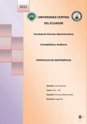 Portafolio De Matematicas