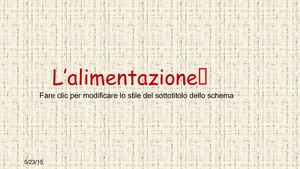 L’alimentazione