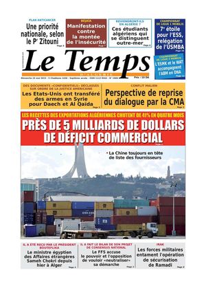 Le Temps d'Algérie Edition du Dimanche 24 Mai 2015