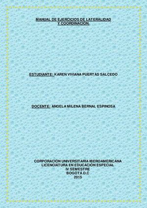 Manual De Ejercicios De Lateralidad