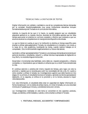 Tecnicas Para La Digitacion De Textos