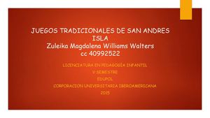 Juegos Tradicionales De San Andres Isla