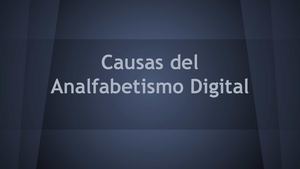 Causas Del Analfabetismo Digital