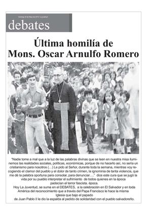 Última homilía de Mons. Oscar Arnulfo Romero
