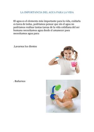 LA IMPORTANCIA DEL AGUA PARA LA VIDA