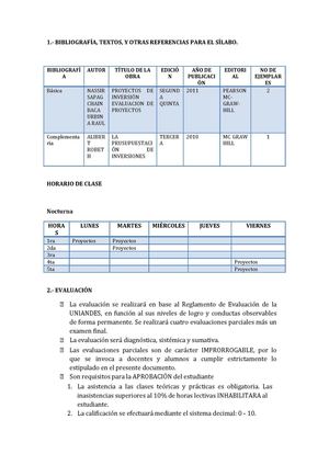 Sílabo proyectos de inversion