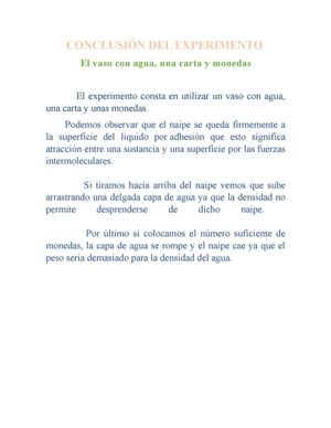 Conclusión Del Experimento
