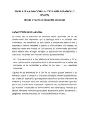 Escala De Valoración Del Desarrollo Infantil