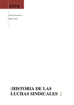 Historia De Las Luchas Sidicales En Colombia Edgar Caicedo