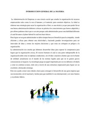 Introduccion General De La Materia
