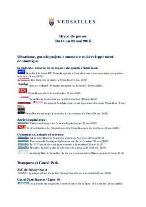 RP du 14 au 20 mai 2015