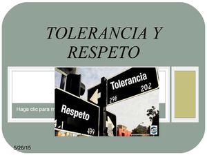 Presentacion Tolerancia Y Respeto