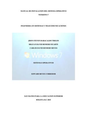 Manual De Instalacion Del Sistema Operativo Windows 7