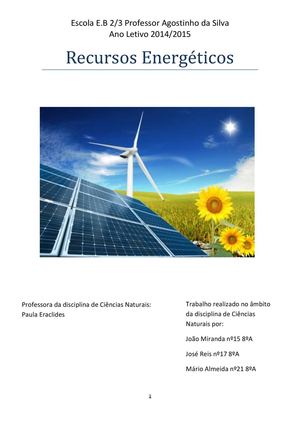Trabalho Recursos Energéticos