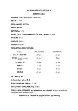 Ficha Antropometrica