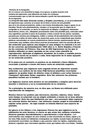 Serigrafia Historia
