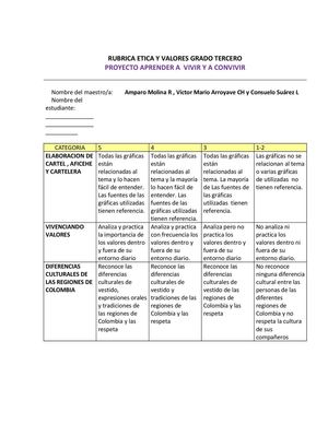 Rubrica Etica Y Valores Grado Tercero (1)