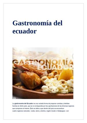 Gastronomía Del Ecuador