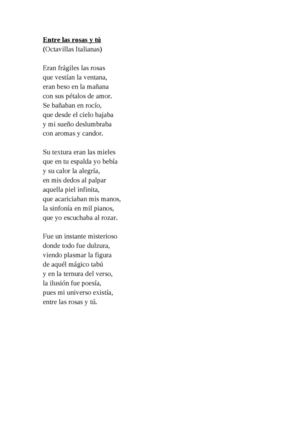 Entre Las Rosas Y Tú (Octavillas Italianas)