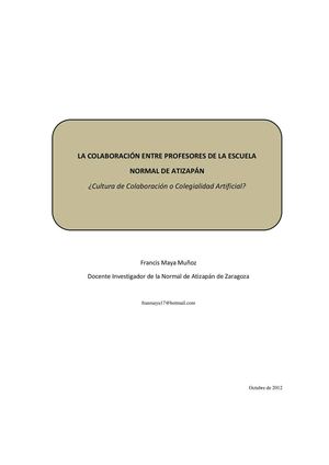 ¿Cultura de colaboración o Colegialidad Artificial?