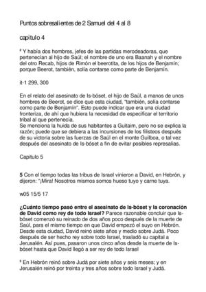 Puntos Sobresalientes De 2 De Samuel 4 8