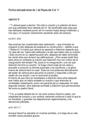 Puntos Sobresalientes De 1 De Reyes Del 9al 11