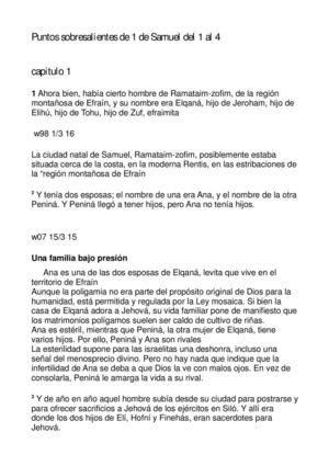 Puntos Sobresalientes 1 De Samuel Del 1 Al 4