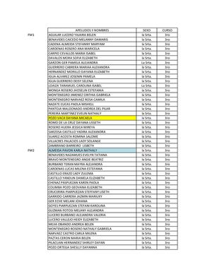 Lista Estudiantes Sexto