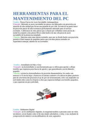 Herramientas Para El Mantenimiento Del Pc