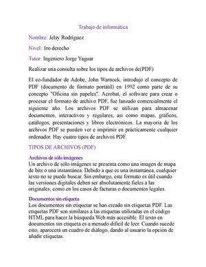 Tipos De Archivos De Pdf
