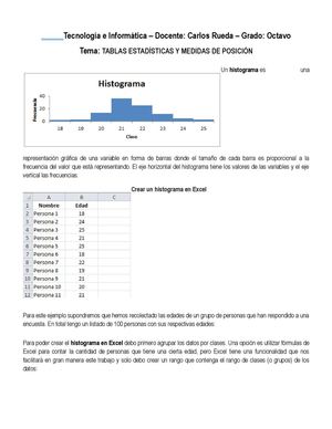 Taller Histogramas Excel