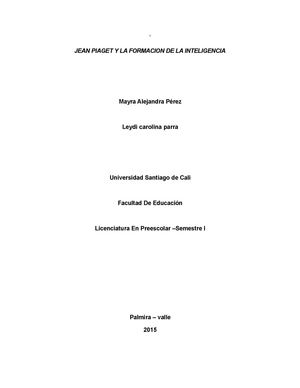 Jean Piaget Y La Formacion De La Inteligencia