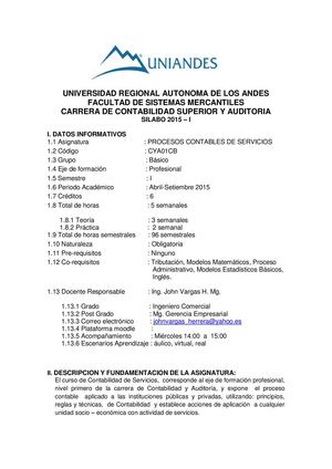 Silabo Contabilidad De Servicios Completo