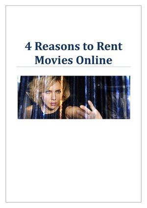 4 Reasons To Rent Movies Online