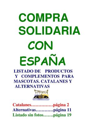 BOICOT A LOS NACIONALISTAS NAZIS NAZIONATAS CATALANES VASCOS Listado De Productos Y Complementos Para Mascotas. Catalanes Y Alternativas. Con Fotos Y Sin Fotos Versión 3 0