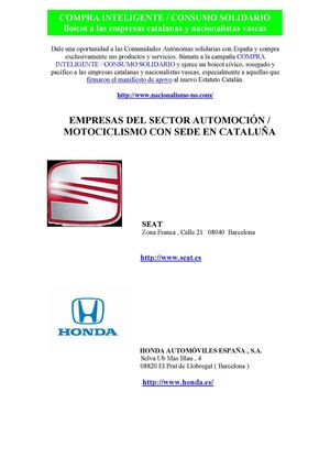 BOICOT A LOS NACIONALISTAS NAZIS NAZIONATAS CATALANES VASCOS SEAT Y EMPRESAS AUTOMÓVIL CATALANAS