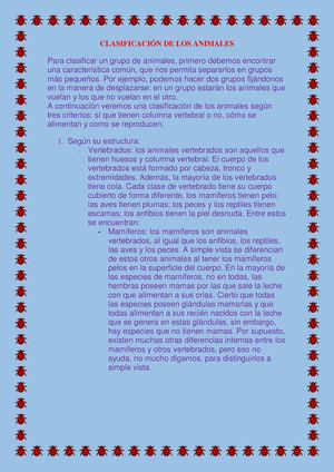 Clasificación De Los Animales