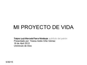 Diapositivas Mi Proyecto De Vida