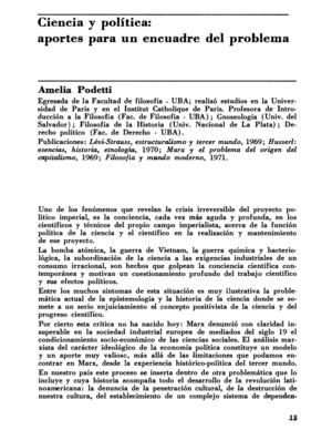 Ciencia Y Política: aportes para un encuadre del problema