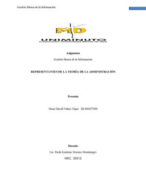 Representantes De La Teoría De La Administración